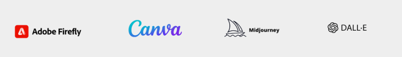 Logos of AI tools for graphic design