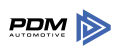 Blue geometric logo design on a black background