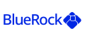 BlueRock company logo with blue text and abstract icon