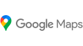 Google Maps logo with colorful location pin icon.